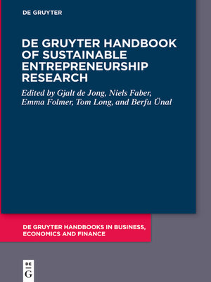 cover image of De Gruyter Handbook of Sustainable Entrepreneurship Research